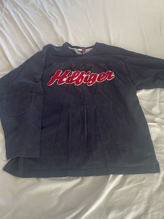 Tommy Hilfiger Other - Tommy Hilfiger Men's Navy Blue Crewneck Sweater with Embroidered Red Script Logo